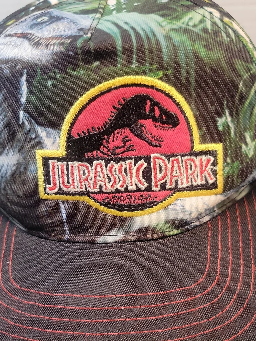 Jurassic Park Dinosaur Graphic Snapback Hat OS